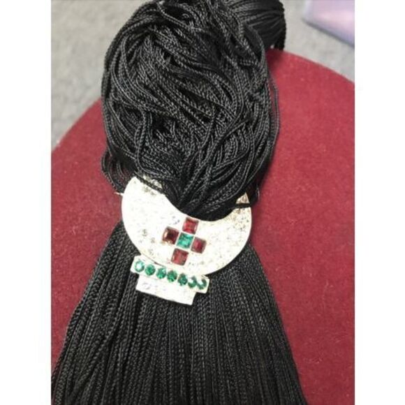 VINTAGE SHRINER BEJEWELED TASSLE WOOL KEM 7 3/8 - Picture 5 of 9